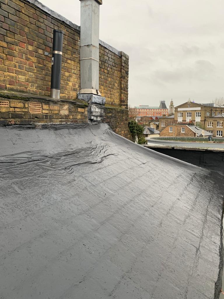 The Camden Locks roof before works, showing the existing condition of the covering and structure