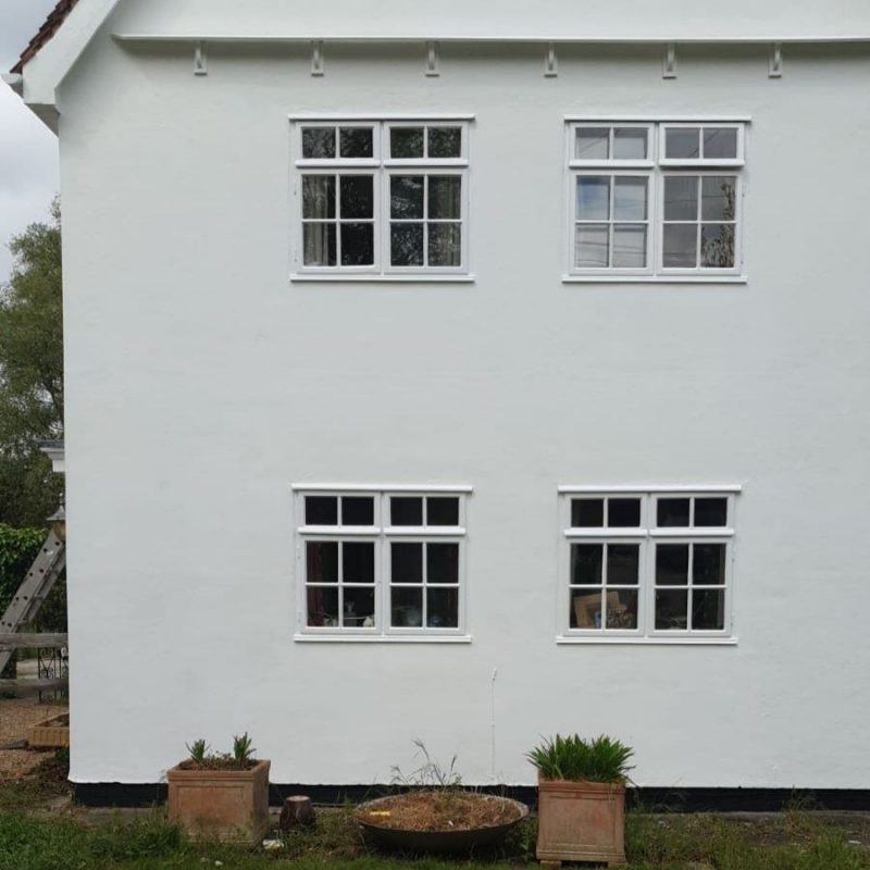 Window and render detail on the completed listed property renovation