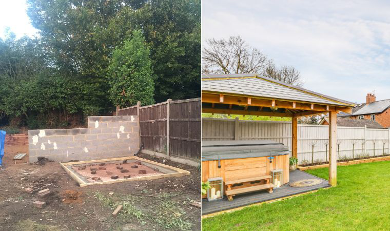 Garden room extension before and after by Nationserv