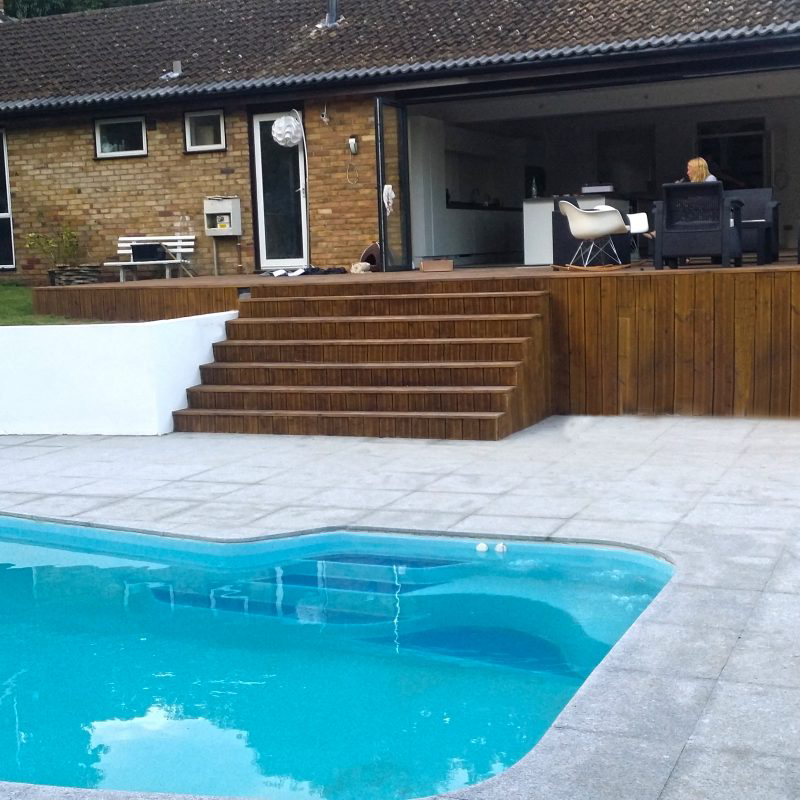 Nationserv swimming pool build showing the pool structure and surrounding works