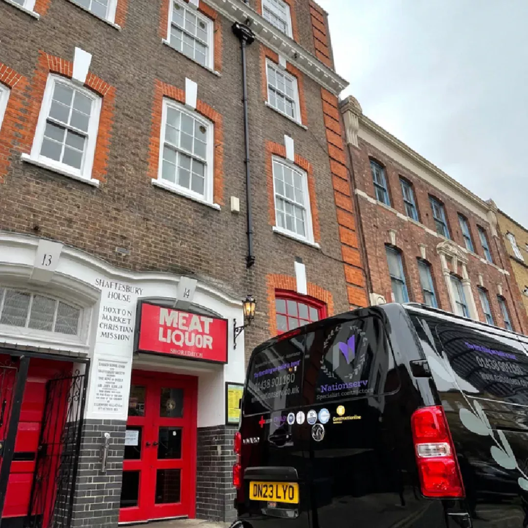 Nationserv on site at Hoxton Market, London, delivering commercial insurance repair work
