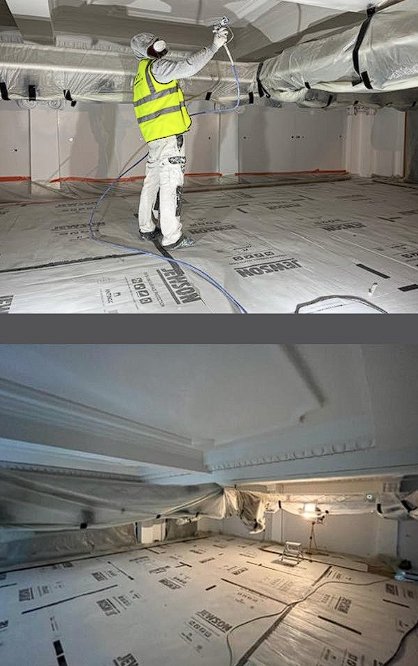 The Royal Society of Medicine auditorium reinstated by Nationserv, with fixed seating and hardwood flooring undisturbed