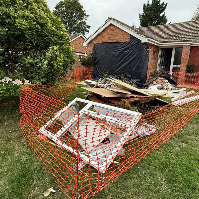 Impact area cleared of debris and made safe by Nationserv